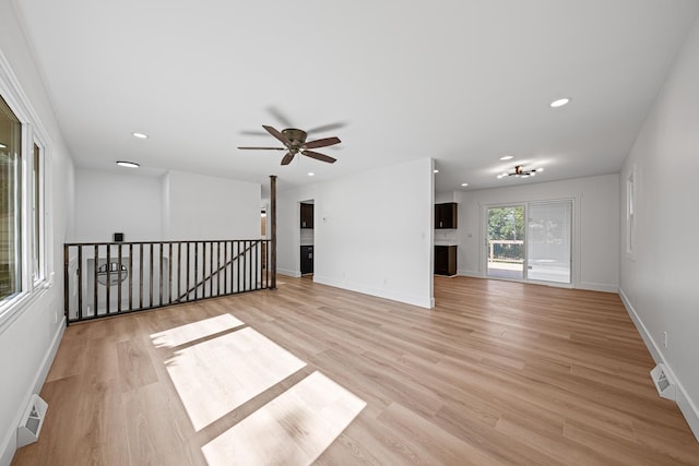 214 Somerset Ct, New Lenox, IL 60451 - unfurnished room with a ceiling fan, light wood-style flooring, and recessed lighting