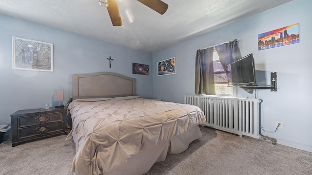 123 E 3rd St, Byron, IL 61010 - carpeted bedroom with radiator heating unit and ceiling fan