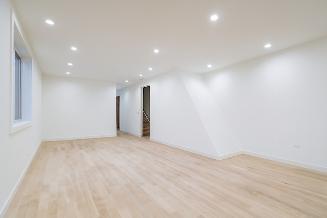 1325 N Artesian Ave Unit 3, Chicago, IL 60622 - spare room featuring recessed lighting, light wood-style flooring, and stairway
