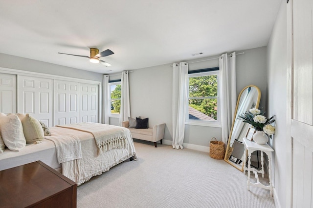 0N467 Cloos Ct, Winfield, IL 60190 - carpeted bedroom with a closet and a ceiling fan