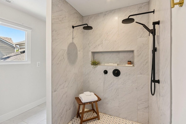 0N467 Cloos Ct, Winfield, IL 60190 - full bathroom with tiled shower and marble finish floors