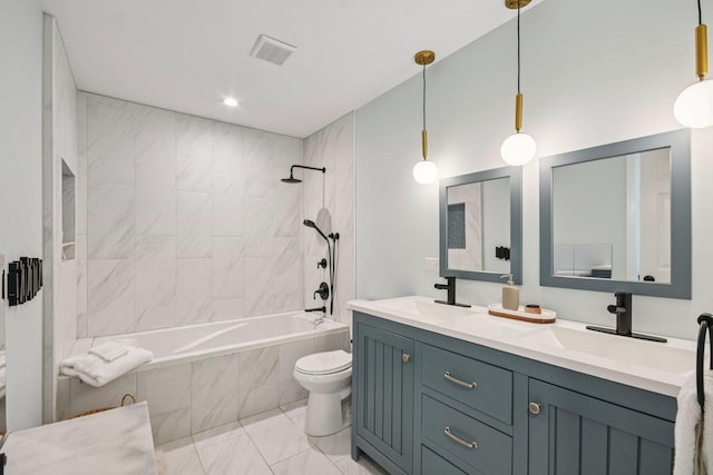 0N467 Cloos Ct, Winfield, IL 60190 - bathroom with tiled shower / bath combo and double vanity