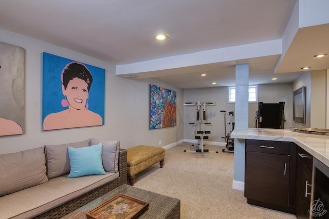 275 N Main St, Crystal Lake, IL 60014 - living room featuring light carpet and recessed lighting