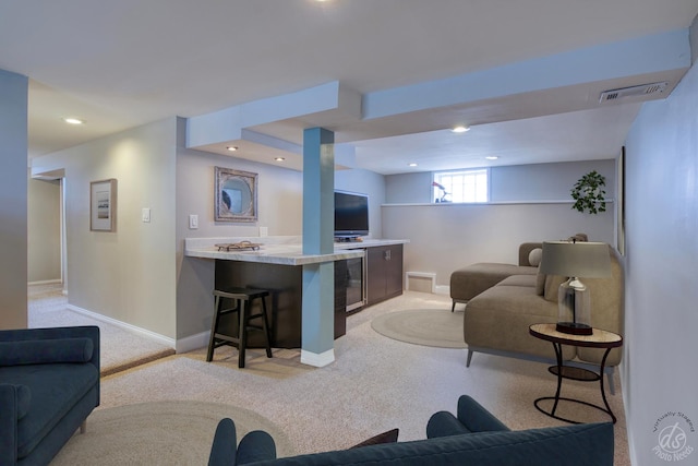 275 N Main St, Crystal Lake, IL 60014 - living room featuring light carpet and recessed lighting