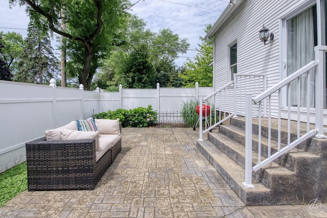 275 N Main St, Crystal Lake, IL 60014 - fenced backyard with a patio and outdoor lounge area