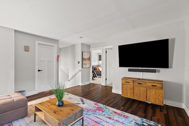 2620 Vermont St, Blue Island, IL 60406 - living area featuring dark wood-style flooring and baseboards