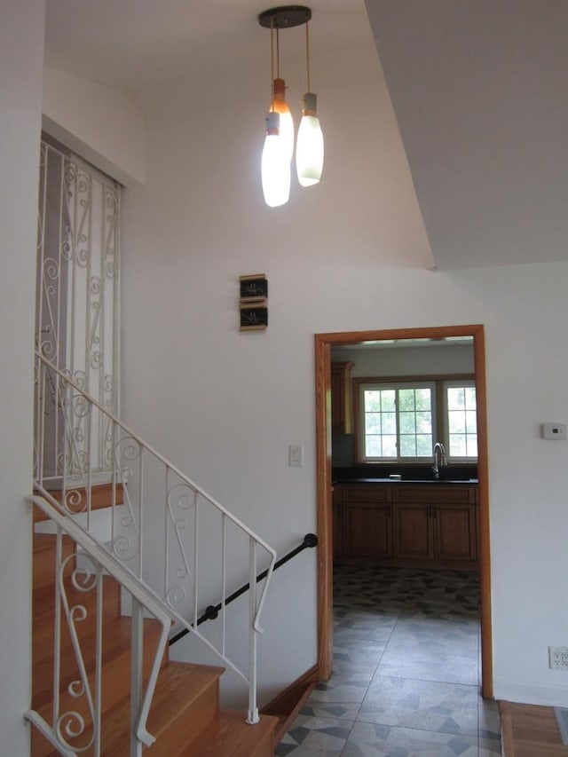 15831 Trumbull Ave, Markham, IL 60428 - stairs featuring baseboards