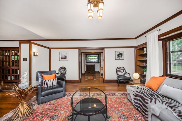 519 N Elmwood Ave, Oak Park, IL 60302 - living area featuring wood finished floors and crown molding