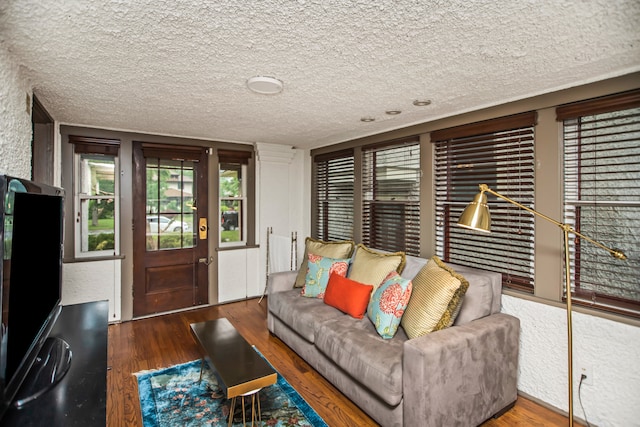 519 N Elmwood Ave, Oak Park, IL 60302 - living room with wood finished floors and a textured ceiling