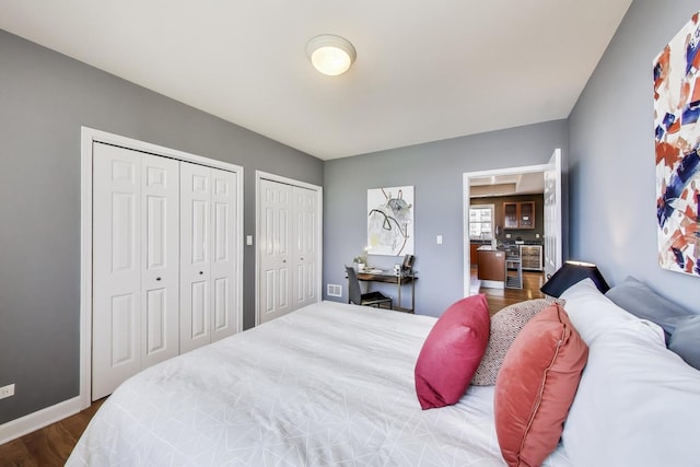 1600 S Wabash Ave Unit 4E, Chicago, IL 60616 - bedroom featuring multiple closets and wood finished floors