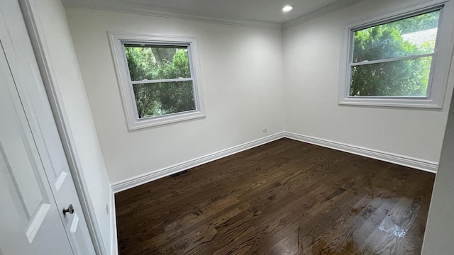 513 Laurel St, Elk Grove Village, IL 60007 - unfurnished room featuring plenty of natural light, dark wood-style flooring, and crown molding