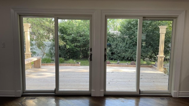 513 Laurel St, Elk Grove Village, IL 60007 - doorway to outside featuring healthy amount of natural light and wood finished floors