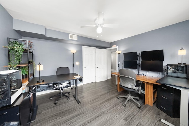 7409 N Seeley Ave Unit 2B, Chicago, IL 60645 - office space featuring wood finished floors and a ceiling fan