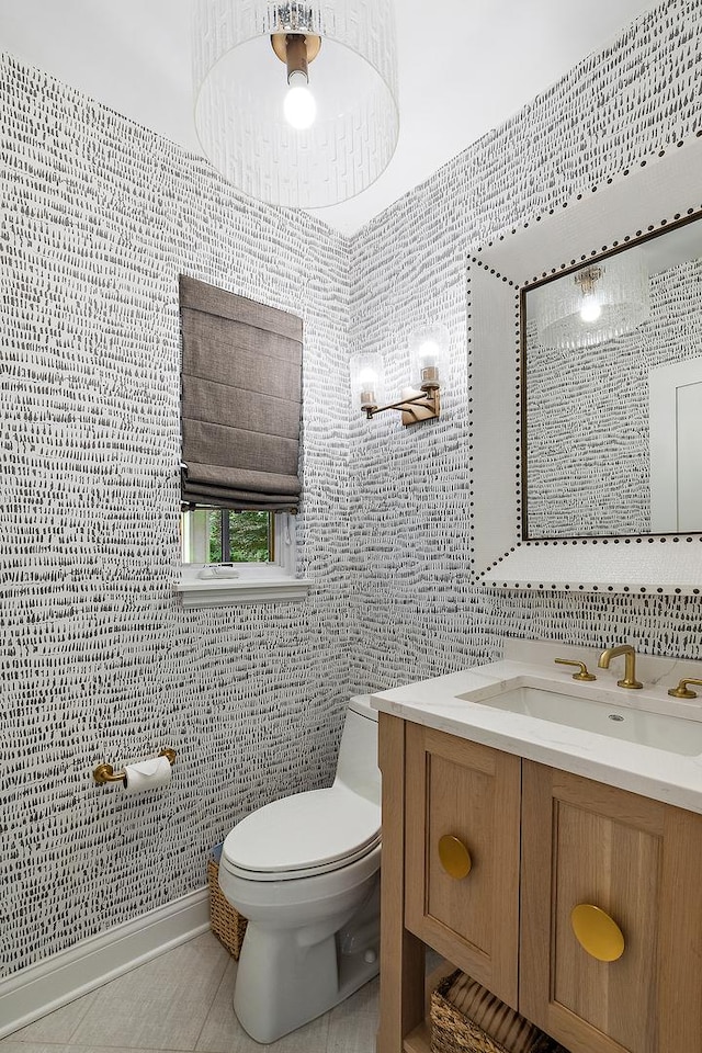 15606 W Sweedler Rd, Manhattan, IL 60442 - bathroom with vanity, tile walls, and tile patterned flooring