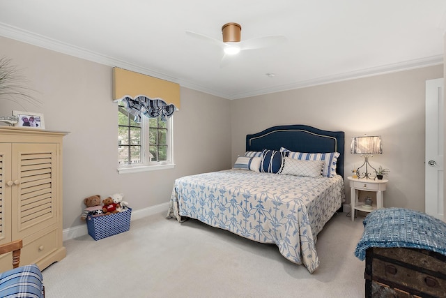 15606 W Sweedler Rd, Manhattan, IL 60442 - bedroom featuring carpet flooring, ornamental molding, and ceiling fan