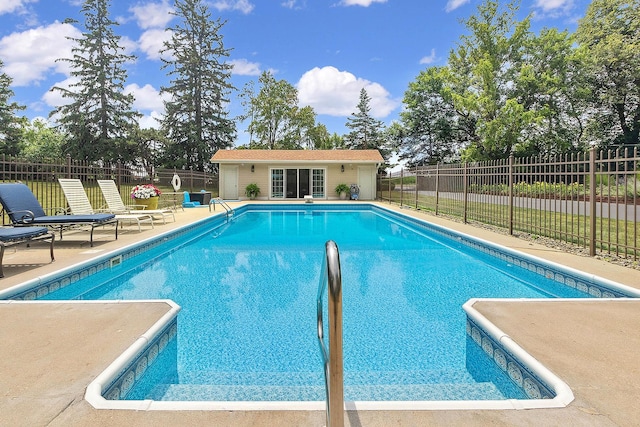 15606 W Sweedler Rd, Manhattan, IL 60442 - view of swimming pool featuring a patio and an outdoor structure