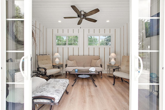 15606 W Sweedler Rd, Manhattan, IL 60442 - sunroom with a ceiling fan and an outdoor hangout area