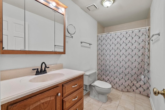338 N Benton St, Palatine, IL 60067 - full bath featuring vanity, tile patterned flooring, and a shower with shower curtain