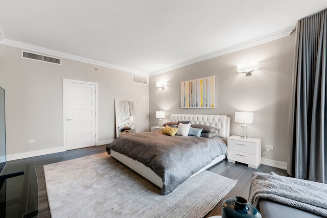 21 E Huron St Unit 3704, Chicago, IL 60611 - bedroom with ornamental molding and dark wood-style floors