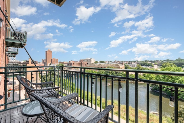 140 S River St Unit 307, Aurora, IL 60506 - balcony with a water view and a view of city