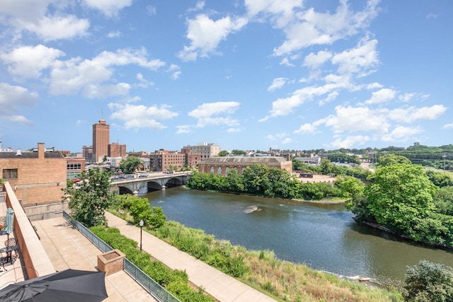 140 S River St Unit 307, Aurora, IL 60506 - water view featuring a notable bridge and nearby urban area