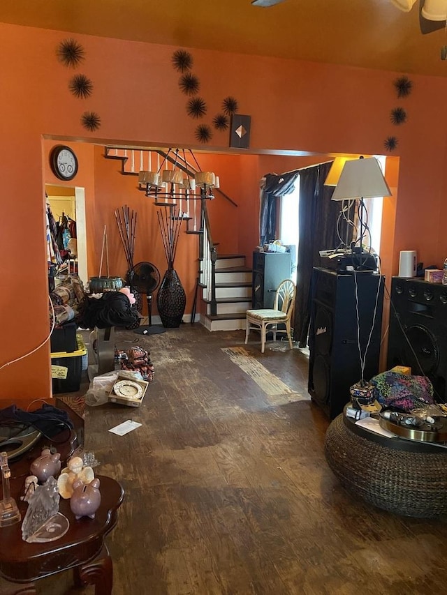8611 S Aberdeen St, Chicago, IL 60620 - living room with stairway and wood finished floors