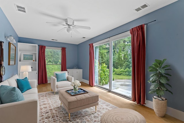 321 Newman Ct, Lake Bluff, IL 60044 - living room with wood finished floors and a ceiling fan
