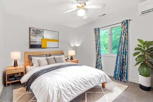 321 Newman Ct, Lake Bluff, IL 60044 - carpeted bedroom featuring a wall mounted air conditioner and ceiling fan