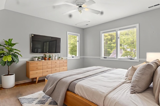 321 Newman Ct, Lake Bluff, IL 60044 - bedroom featuring a ceiling fan and light wood finished floors