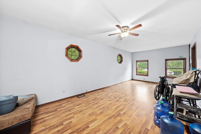16383 US Highway 52, Newark, IL 60541 - interior space featuring ceiling fan and light wood finished floors