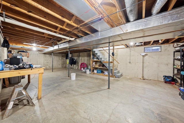 16383 US Highway 52, Newark, IL 60541 - unfinished basement featuring stairs