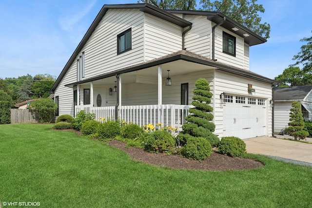 1315 Ardmore Dr, Round Lake Beach, IL 60073 - view of front of house featuring a garage, a porch, and concrete driveway