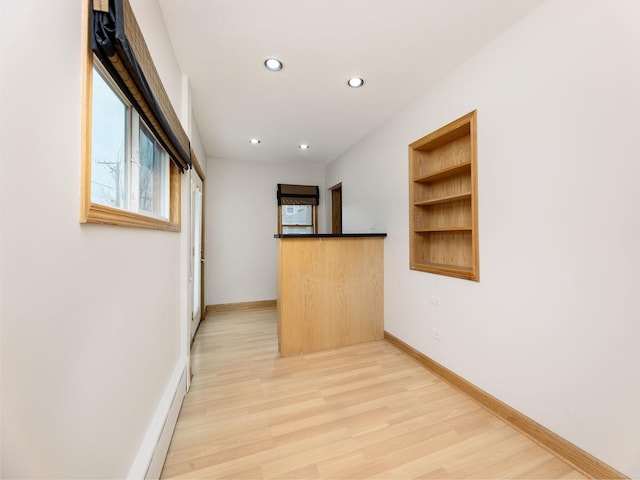 6527 N Onarga Ave, Chicago, IL 60631 - hallway with recessed lighting, light wood-style flooring, and built in features