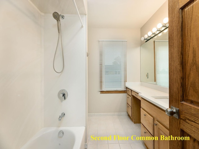 6527 N Onarga Ave, Chicago, IL 60631 - full bath with shower / tub combination, vanity, and tile patterned floors
