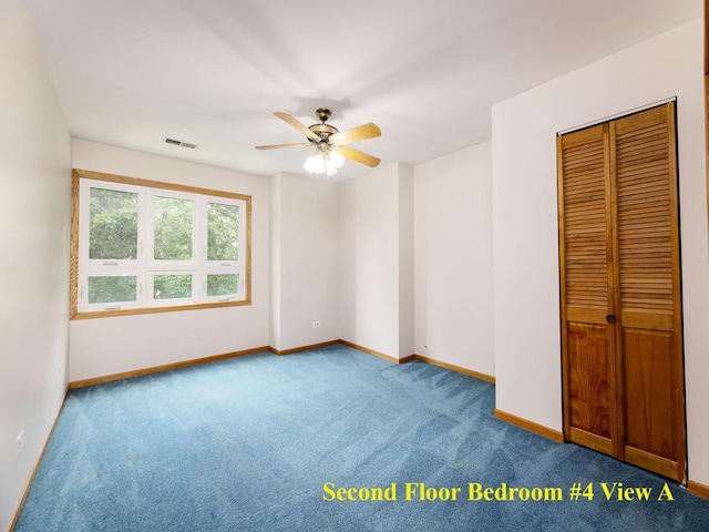 6527 N Onarga Ave, Chicago, IL 60631 - unfurnished bedroom featuring carpet, ceiling fan, and a closet