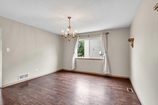 3505 Indian Head Ln, Joliet, IL 60435 - spare room featuring a chandelier and wood finished floors