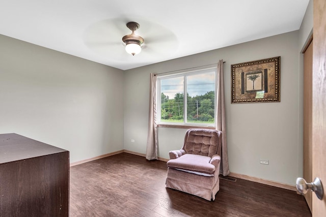 3505 Indian Head Ln, Joliet, IL 60435 - sitting room featuring wood finished floors and ceiling fan