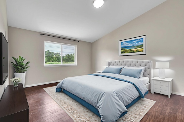 3505 Indian Head Ln, Joliet, IL 60435 - bedroom with vaulted ceiling and dark wood-style floors