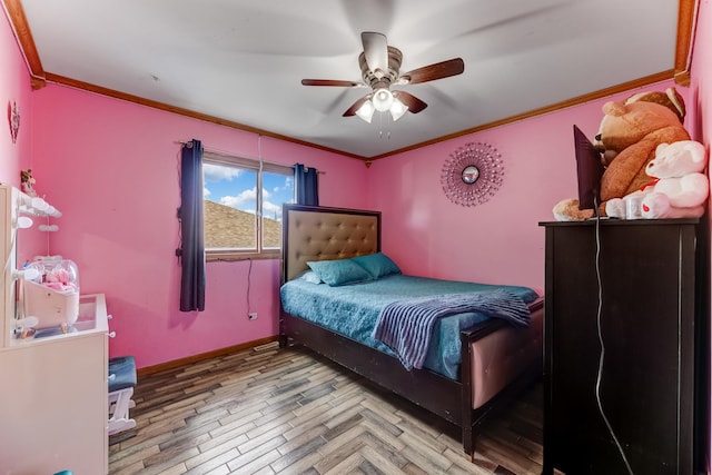 14801 S Harrison Ave, Posen, IL 60469 - bedroom with crown molding and a ceiling fan