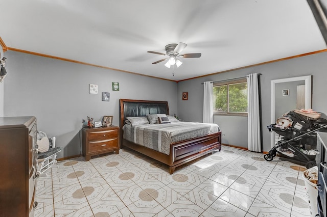 14801 S Harrison Ave, Posen, IL 60469 - bedroom with ornamental molding and a ceiling fan
