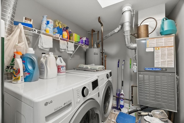 2204 Waterleaf Ct Unit 103, Naperville, IL 60564 - laundry area featuring water heater and washer and dryer