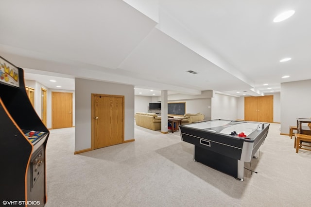 10809 Chaucer Dr, Willow Springs, IL 60480 - playroom featuring light colored carpet and recessed lighting