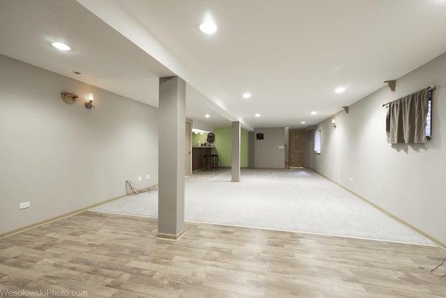 20739 N Weiland Rd, Prairie View, IL 60069 - finished below grade area with light wood finished floors and recessed lighting
