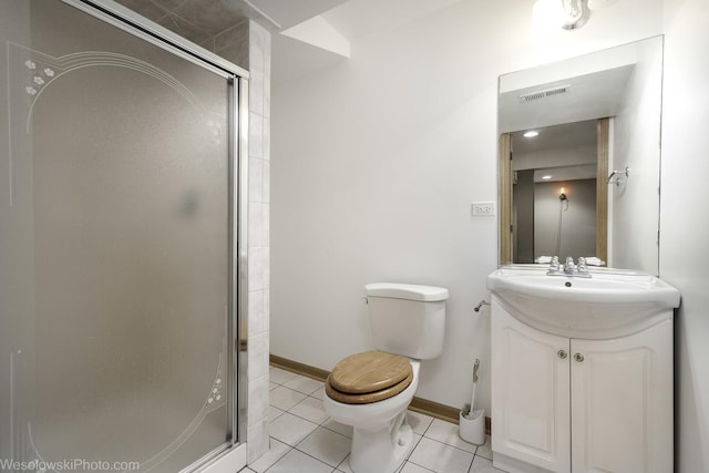 20739 N Weiland Rd, Prairie View, IL 60069 - bathroom featuring a stall shower, vanity, and tile patterned flooring