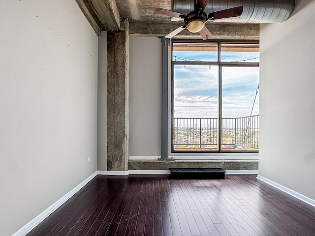 1550 S Blue Island Ave Unit 1125, Chicago, IL 60608 - unfurnished room with hardwood / wood-style flooring, a ceiling fan, and healthy amount of natural light