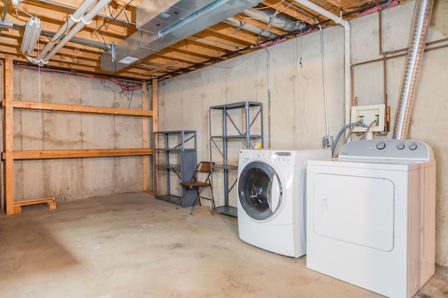 216 Dickens Trl, Elgin, IL 60120 - unfinished below grade area featuring separate washer and dryer