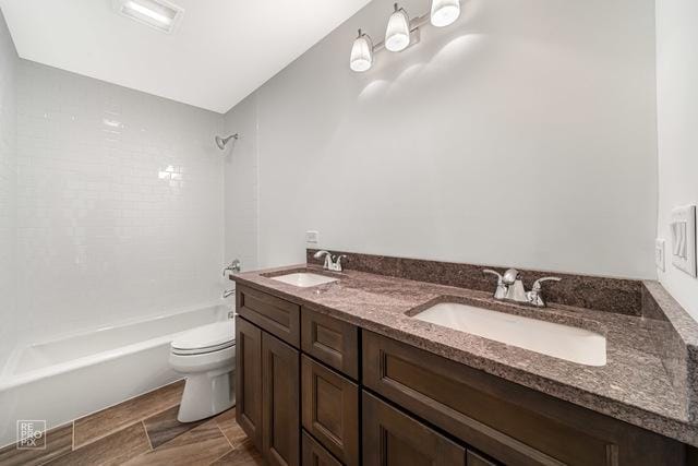 1122 W Wilson St, Palatine, IL 60067 - full bathroom with washtub / shower combination and double vanity