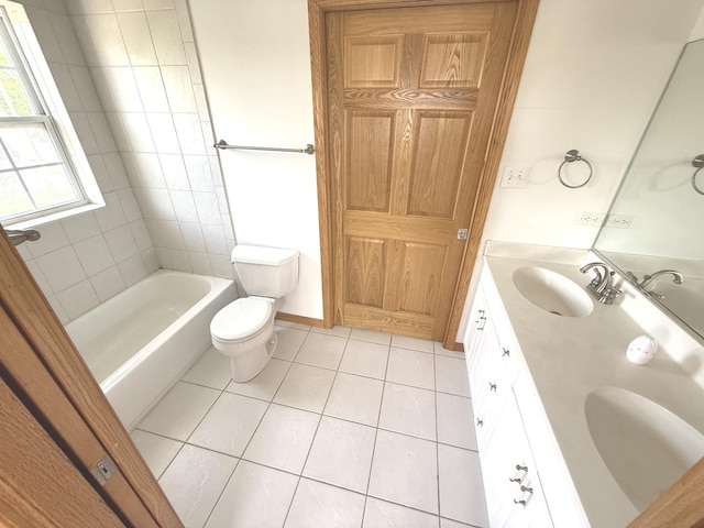 1136 Park Pl, Bellwood, IL 60104 - bathroom with tile patterned flooring and double vanity
