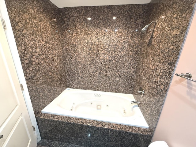 1136 Park Pl, Bellwood, IL 60104 - full bathroom with toilet and a combined bath / shower with jetted tub
