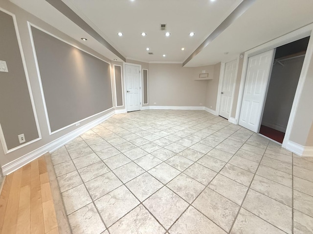 1136 Park Pl, Bellwood, IL 60104 - basement featuring recessed lighting and ornamental molding